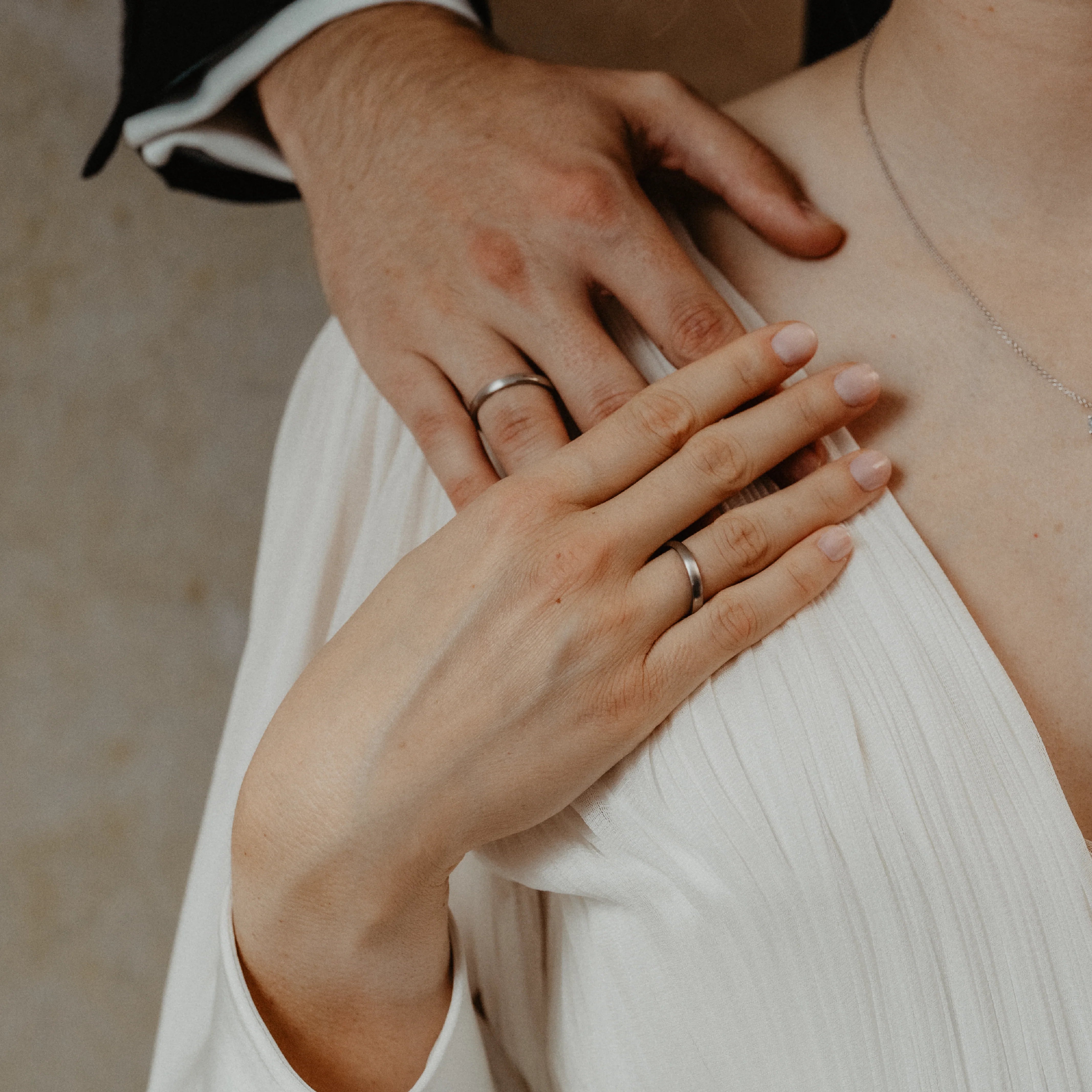 OVAL 3.0 Trauring Weißgold 750