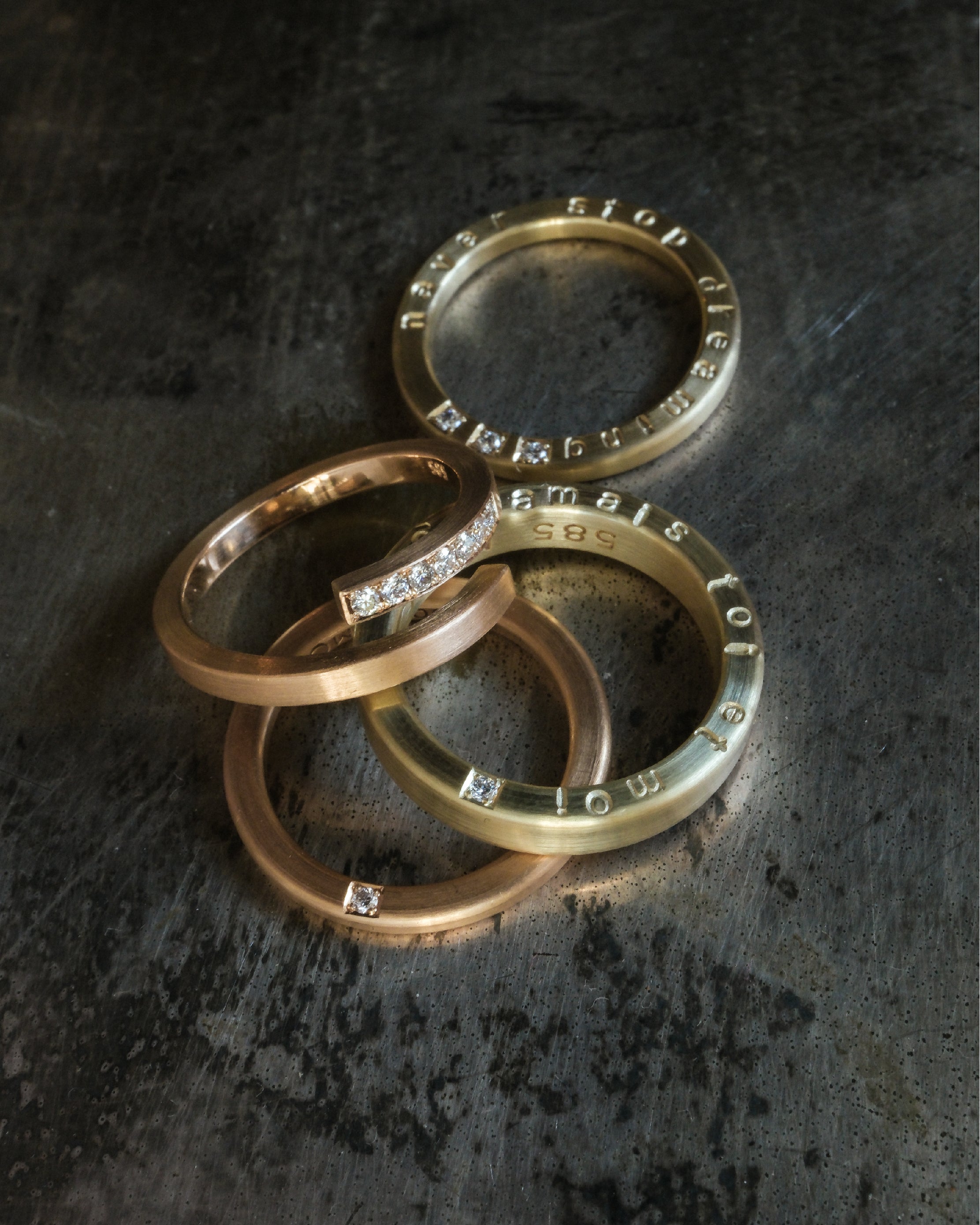 SQUARE - Ring Rosegold - Rosegold 585