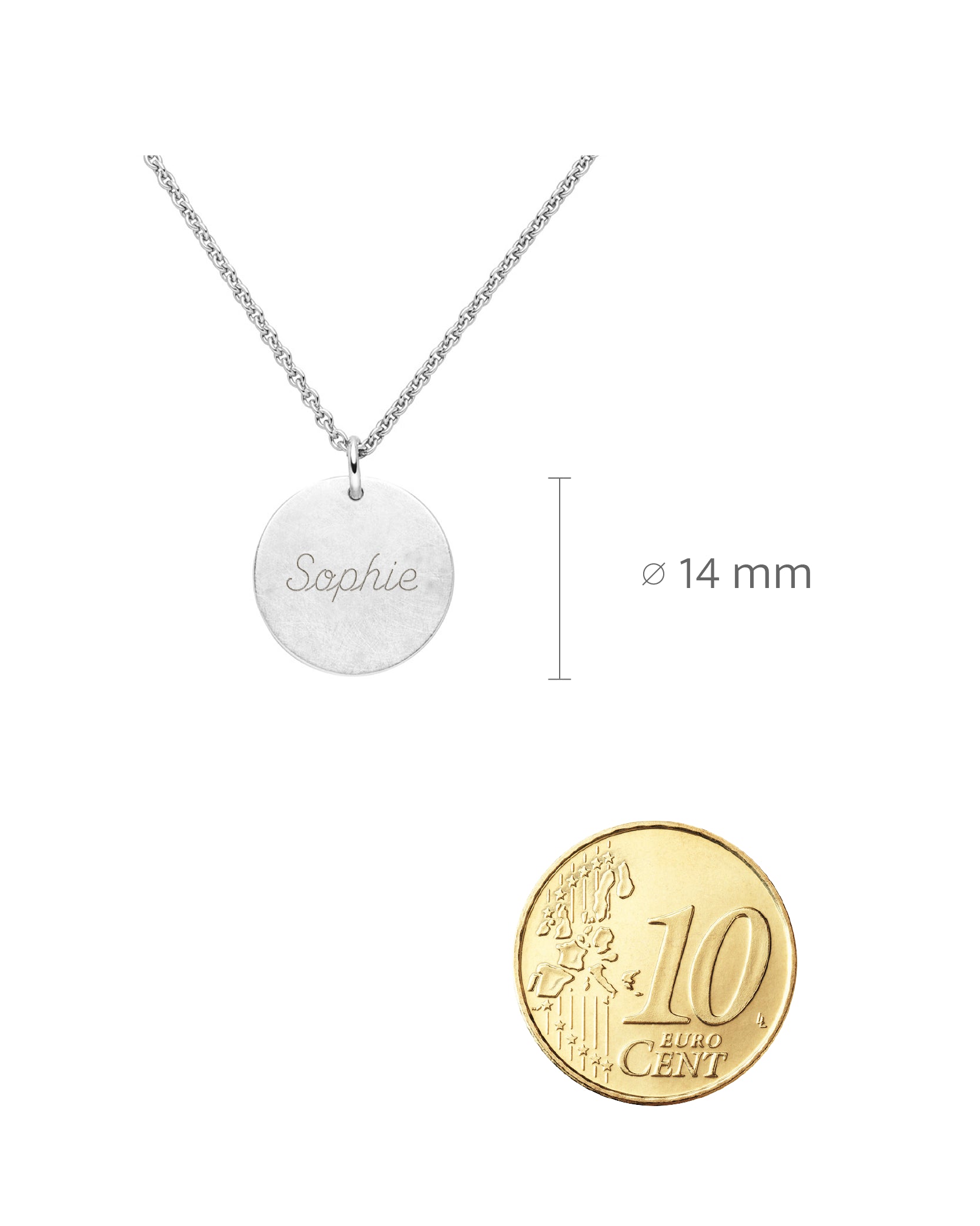 REDONDA - Weißgold Kette - mit Gravur - Weißgold 585