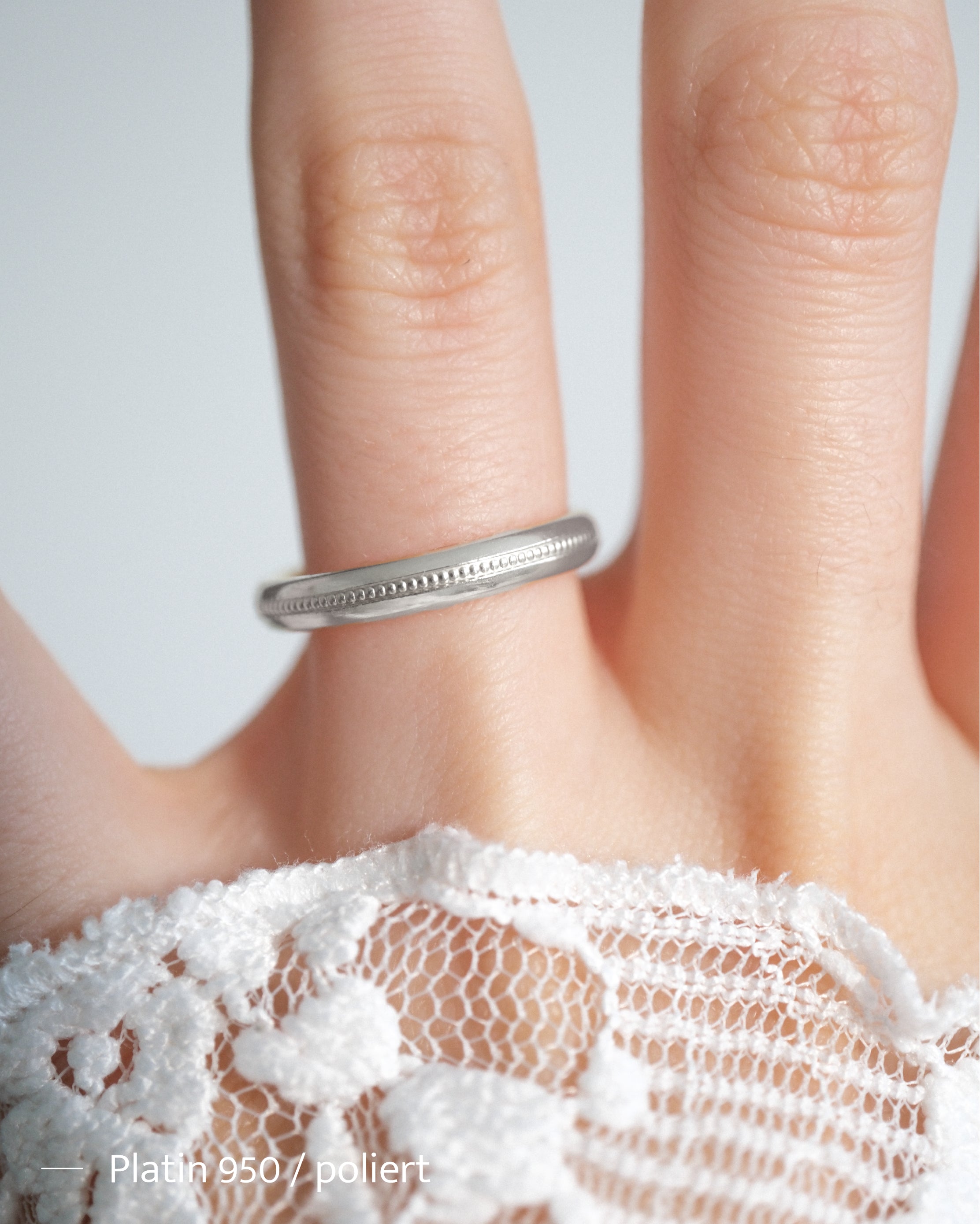 MILLGRAIN - Trauring Platin - Platin 950