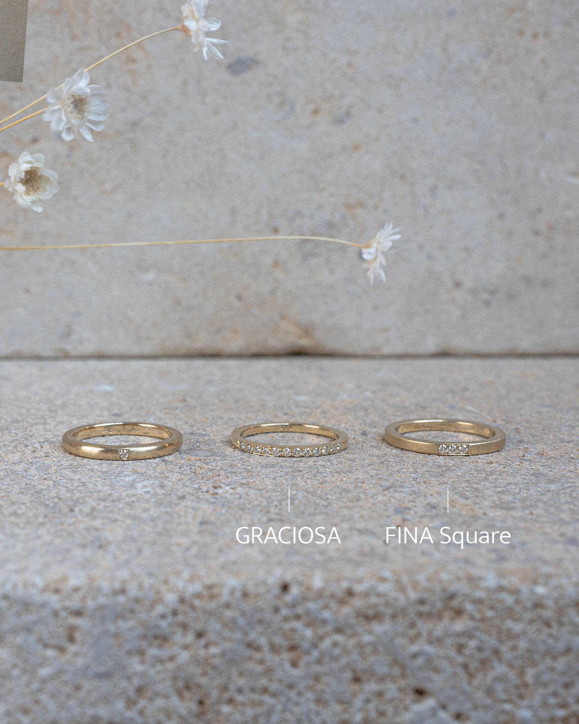 FINA SQUARE - Verlobungsring Gold - Ring Gelbgold 585